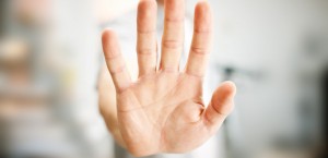 Man showing stop gesture